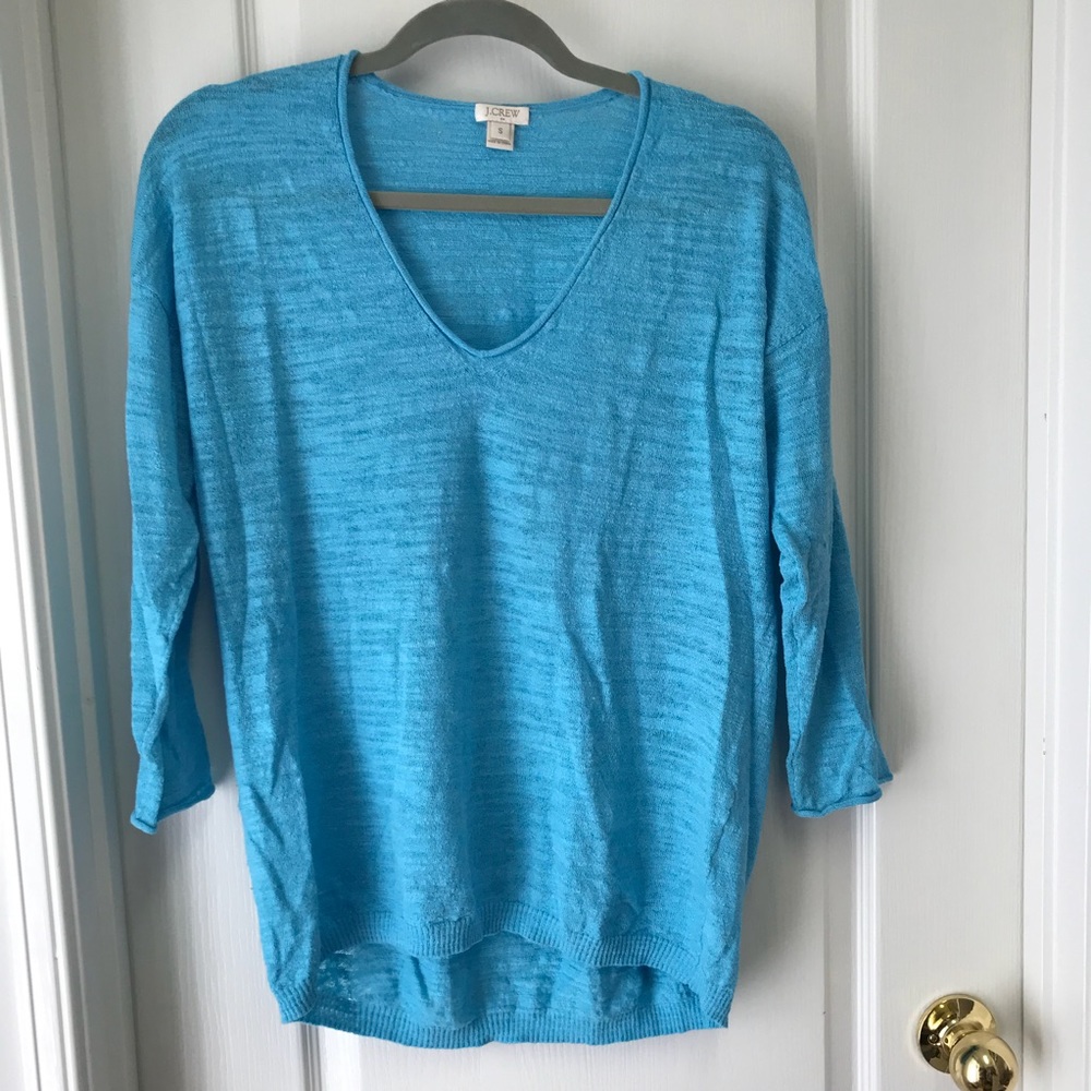 J. Crew 3/4 Sleeve Turquoise Sweater